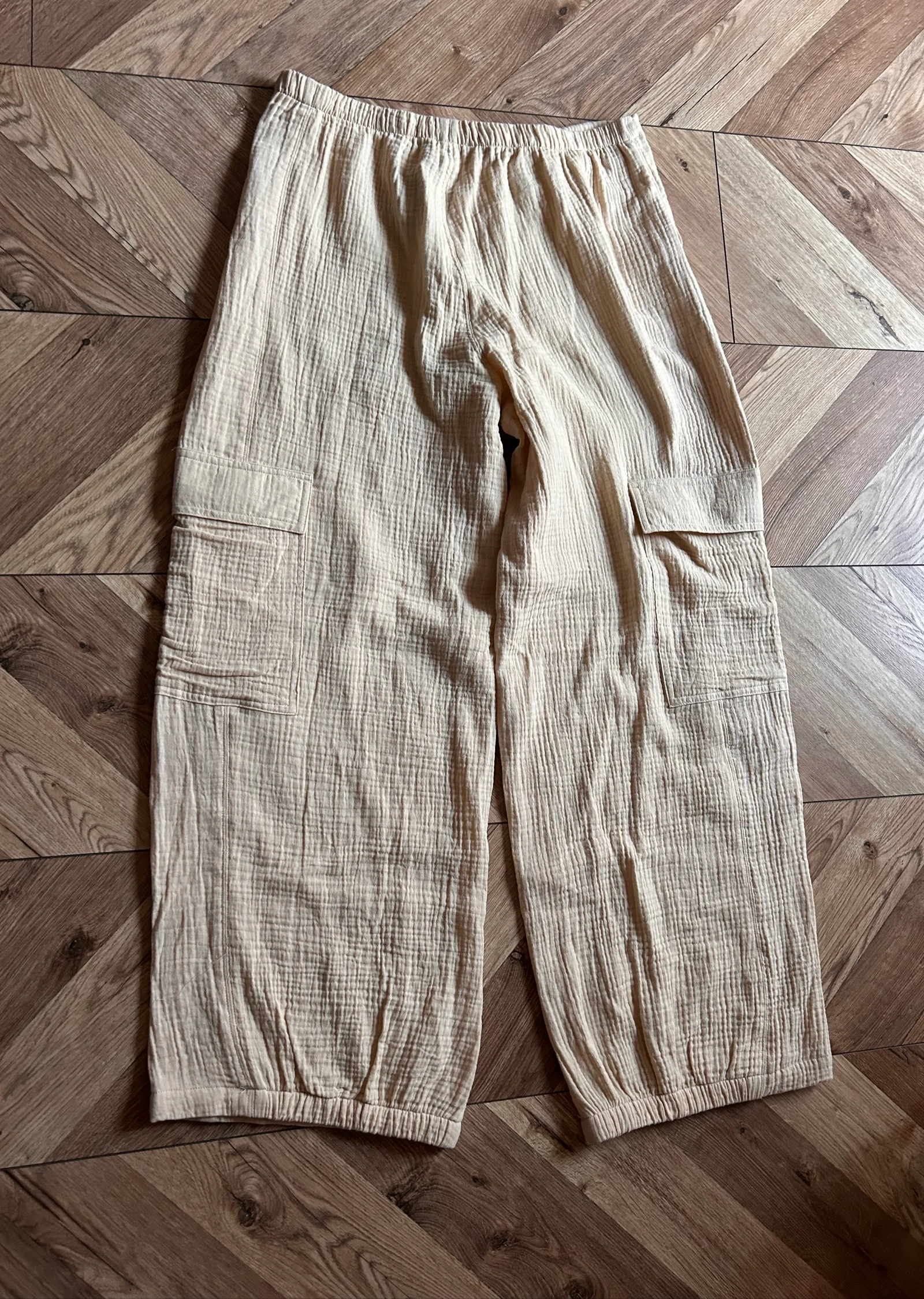 Jennyfer Cotton Gauze Cargo Pants – Size 36 / S (Light Beige) – photo 11